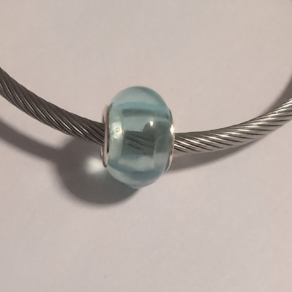 Silver with Translucent Blue Charm‎ for Pandora Style Bracelet